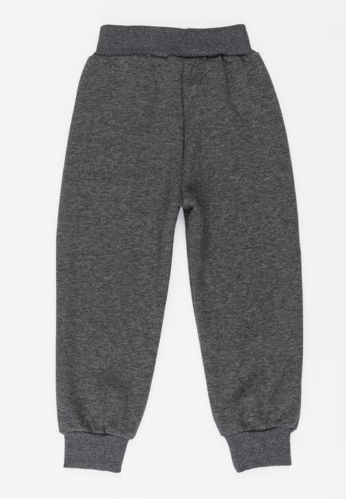 Pop Candy - Colour Block Track Pants Charcoal
