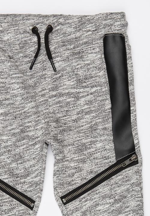 MINOTI - Space Dyed Jogger with PU Panels Grey