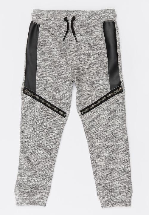 MINOTI - Space Dyed Jogger with PU Panels Grey