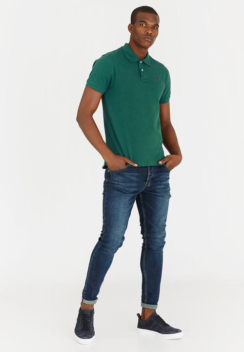 POLO - Classic Stretch Pique Golfer Dark Green