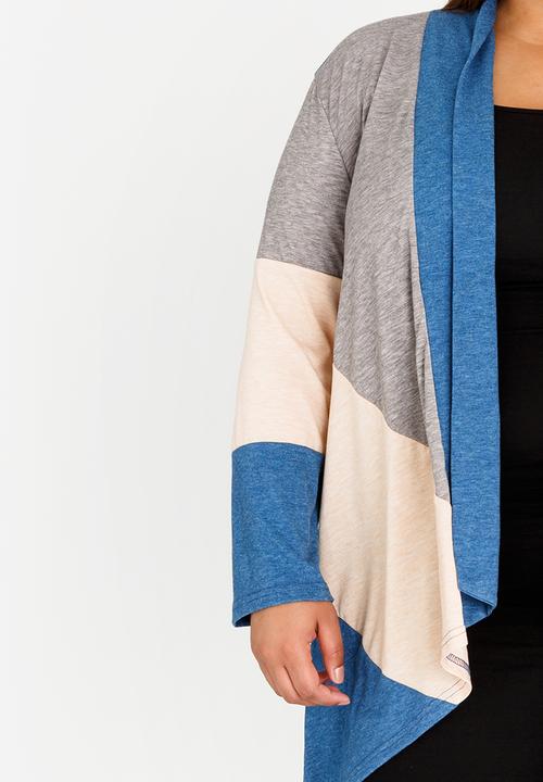 Lu-May - Colourblock Cardi Blue