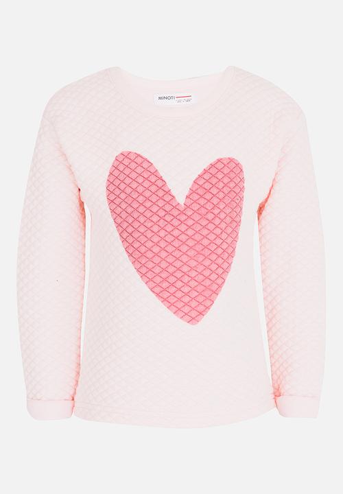 MINOTI - Printed Fleece Slouch Jumper Pale Pink