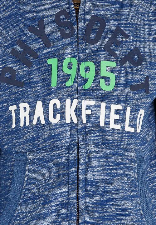 MINOTI - Printed Marl Hoodie Blue
