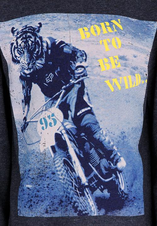 MINOTI - Printed Marl Tee Navy