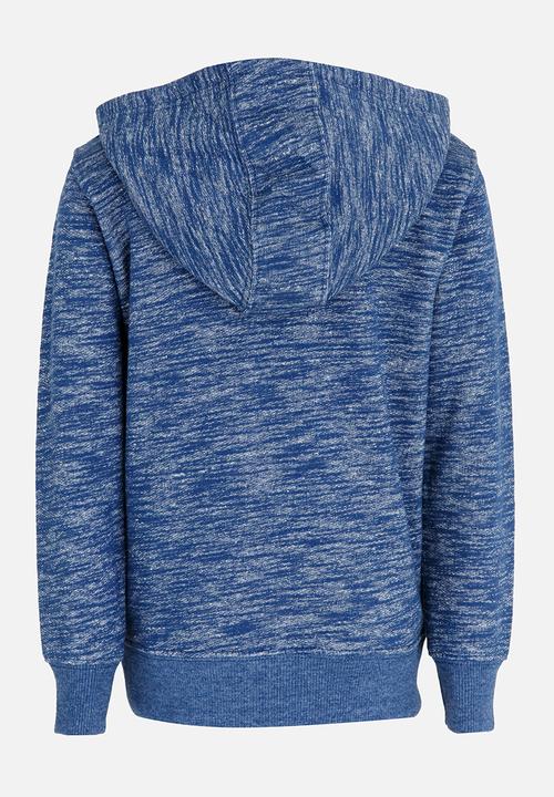 MINOTI - Printed Marl Hoodie Blue