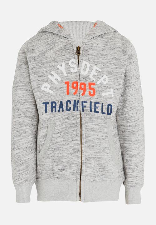 MINOTI - Printed Marl Hoodie Grey