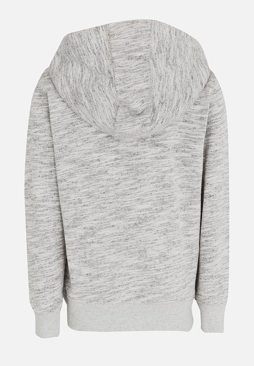 MINOTI - Printed Marl Hoodie Grey