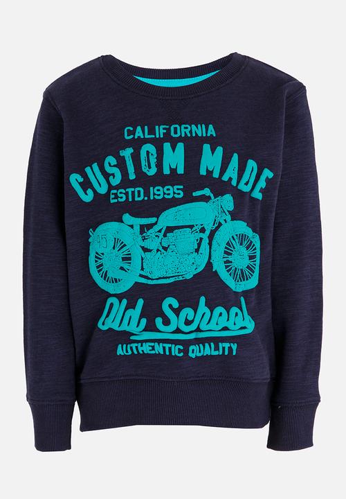 MINOTI - Printed Fleece Sweater Navy