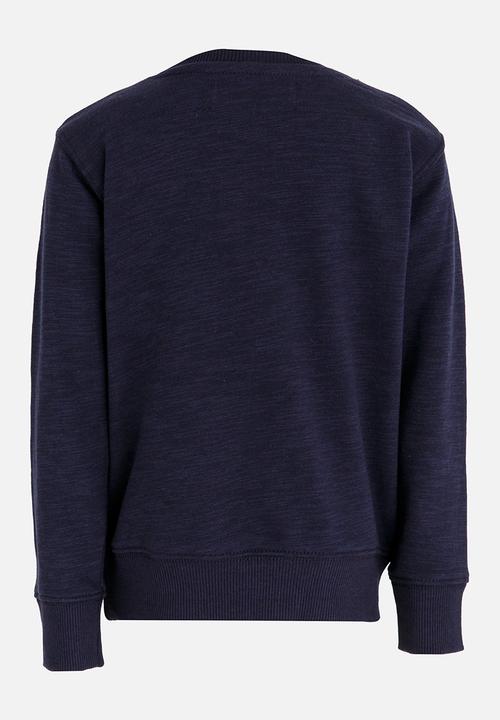 MINOTI - Printed Fleece Sweater Navy