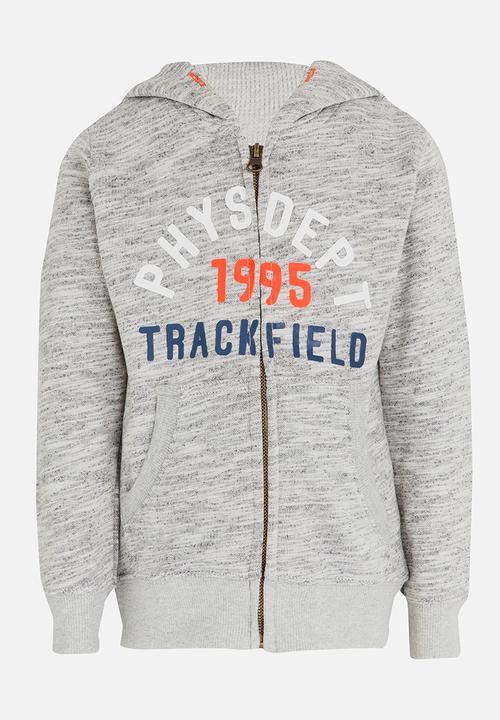 MINOTI - Printed Marl Hoodie Blue