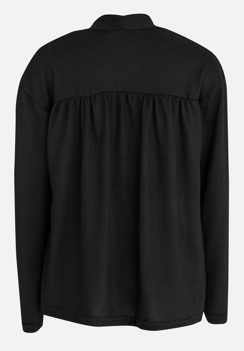 Rebel Republic - Cut & Sew Open Cardigan Black