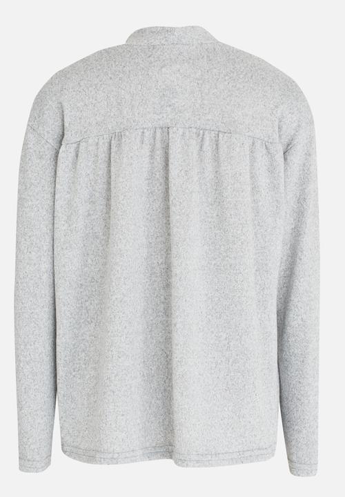 Rebel Republic - Cut & Sew Open Cardigan Grey Melange