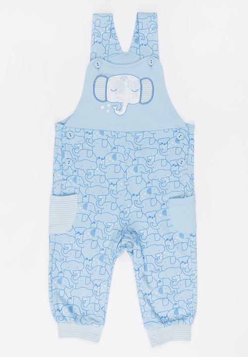 Soobe - Boys Printed Dungaree Pale Blue