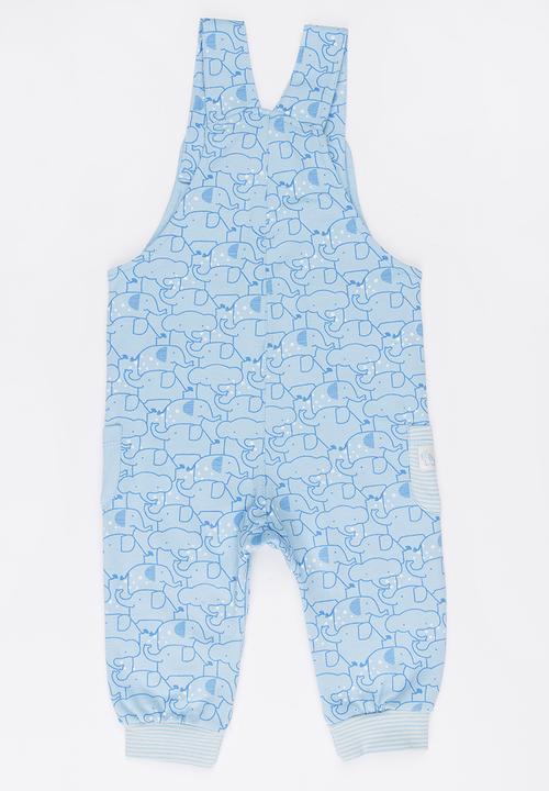 Soobe - Boys Printed Dungaree Pale Blue