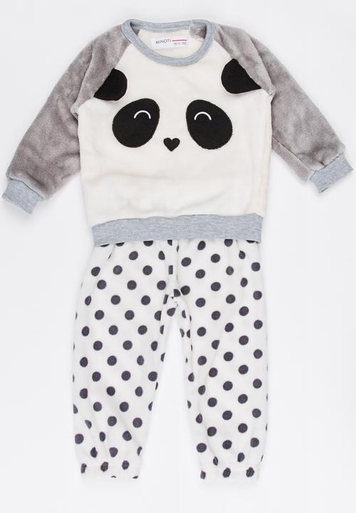 MINOTI - Panda Polka Dot Printed PJ Set White