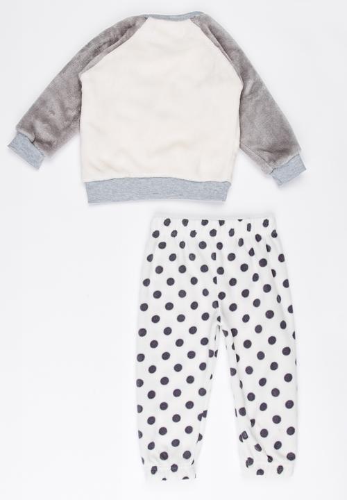 MINOTI - Panda Polka Dot Printed PJ Set White