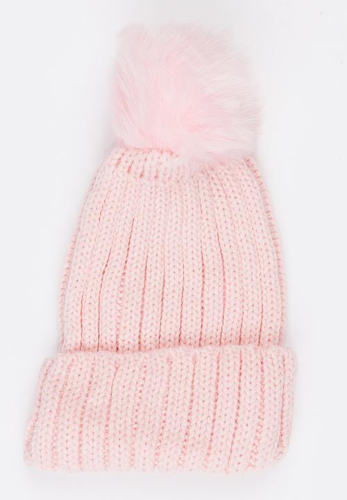 MINOTI - Oversized Pom Pom Beanie Pale Pink