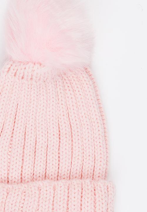 MINOTI - Oversized Pom Pom Beanie Pale Pink