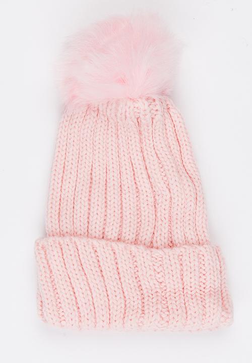 MINOTI - Oversized Pom Pom Beanie Pale Pink
