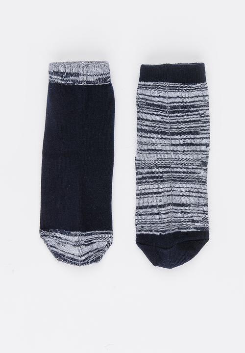 MINOTI - 2 Pack Space Dye Printed Socks Navy