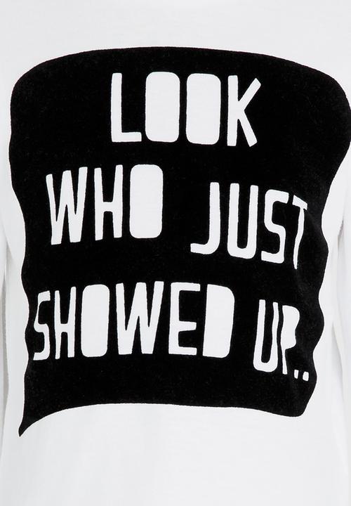MINOTI - Printed long sleeve slogan tee - white 
