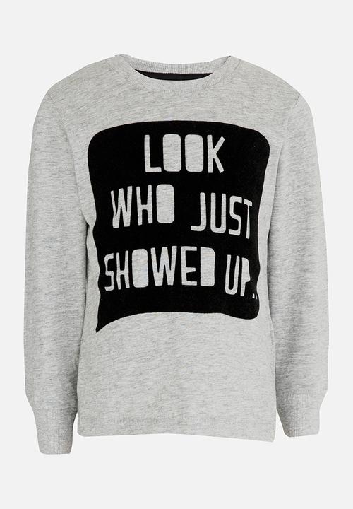MINOTI - Printed long sleeve slogan tee - grey 