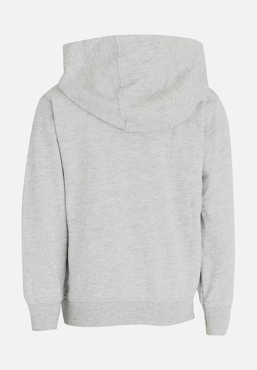 MINOTI - Printed Fleece Hoodie Grey Melange
