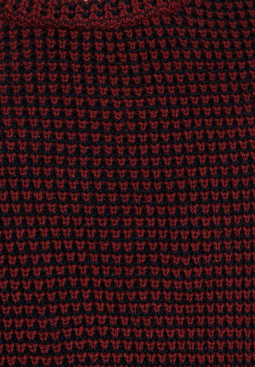 MINOTI - Mixed Knitted Jumper with Quilted Shoulder Panel Maroon