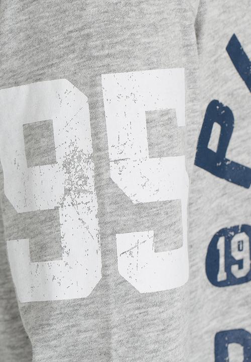 MINOTI - Distressed Printed Marl Tee Grey Melange