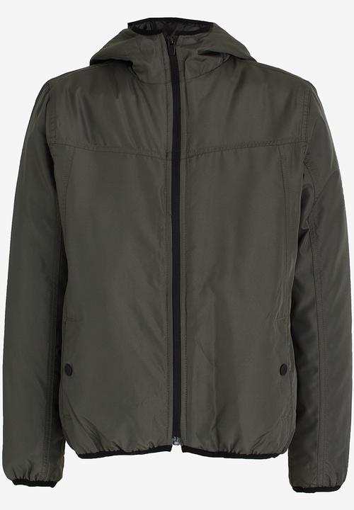 Brave Soul - Boys Hooded Windrunner Khaki Green