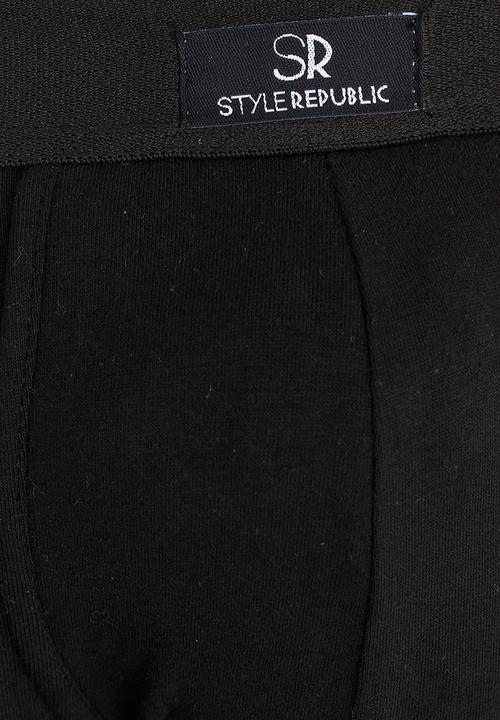 STYLE REPUBLIC - 3 Pack Plain Brief Black