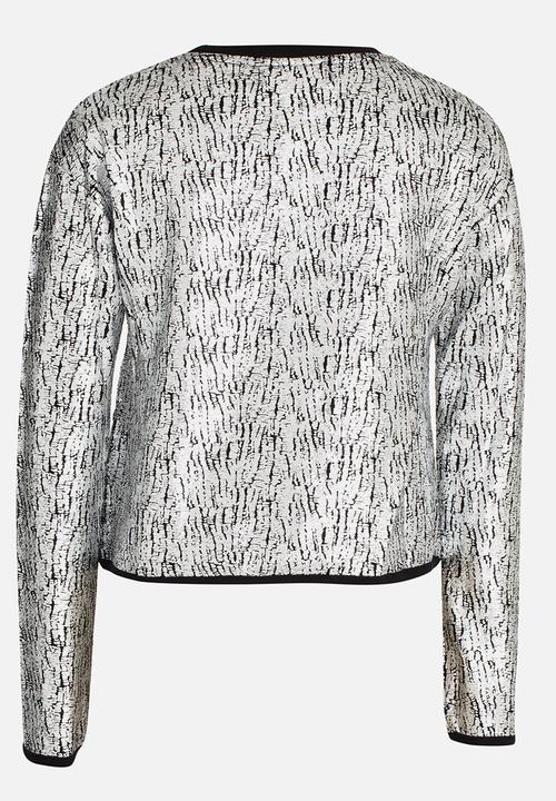 MINOTI - Cropped Foil Print Jumper Silver