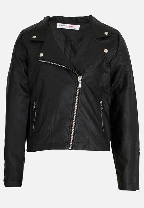 MINOTI - Biker Jacket with Metal Zip Detail Black