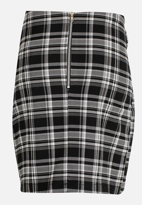 Rebel Republic - Front Tie Detail Skirt Black and White