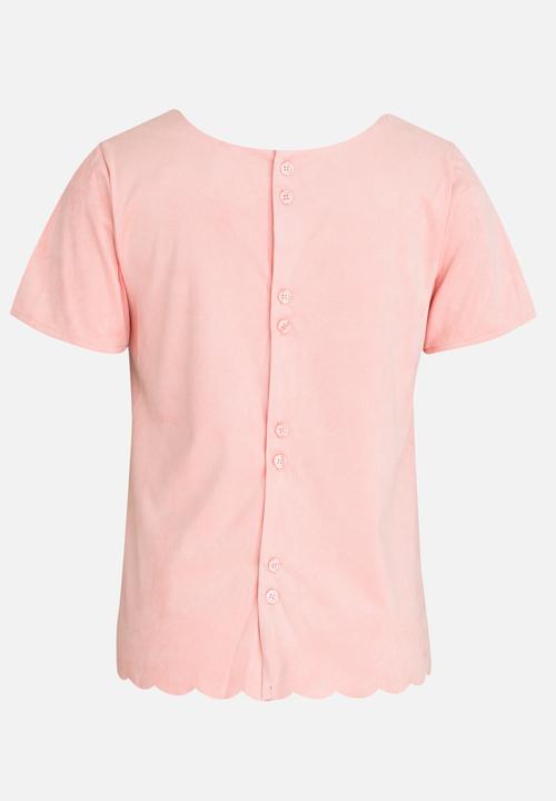 MINOTI - Faux Suede Panel Top Mid Pink