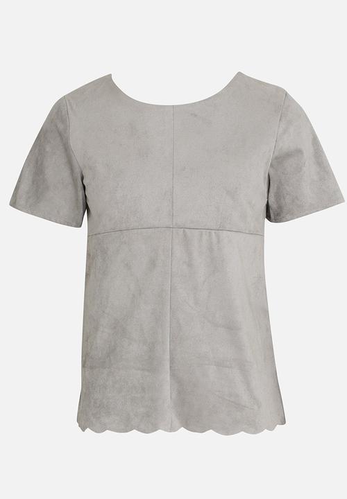 MINOTI - Faux Suede Panel Top Mid Grey