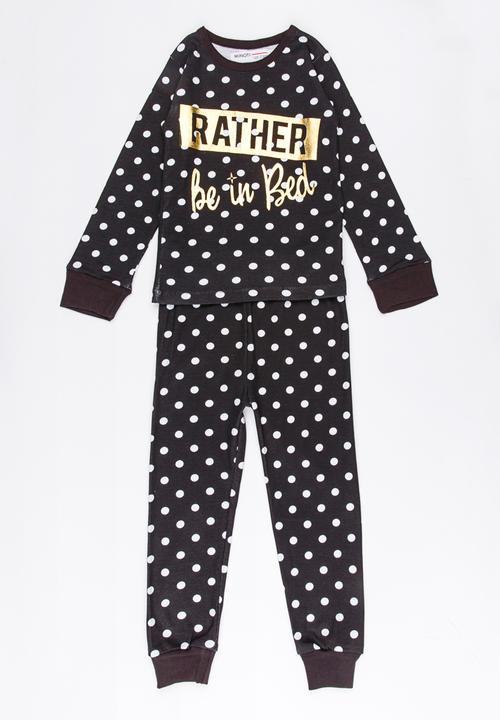 MINOTI - Polka Dot Printed Pajama Set Black