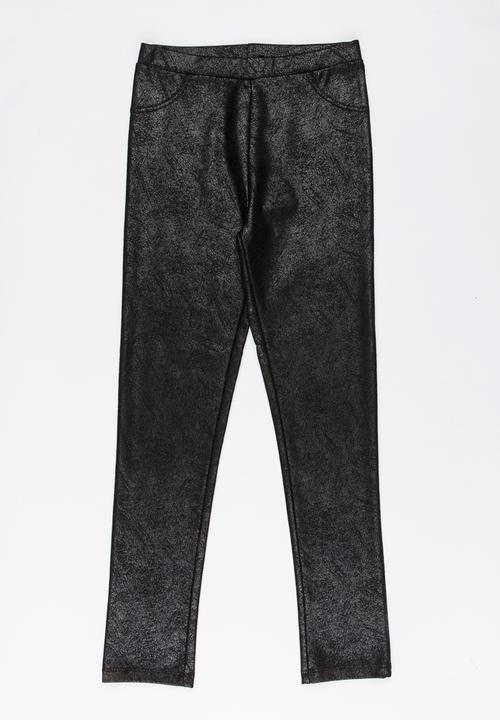 MINOTI - Crackled Wet Look Leggings Black