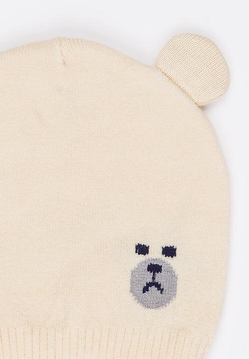 Pop Candy - Beanie with Bear Ears Cream