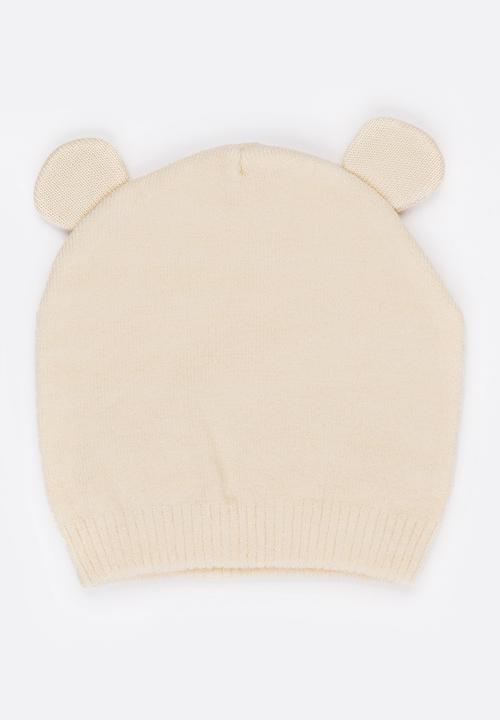 Pop Candy - Beanie with Bear Ears Cream