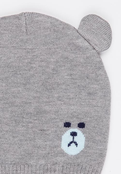 Pop Candy - Beanie with Bear Ears Grey