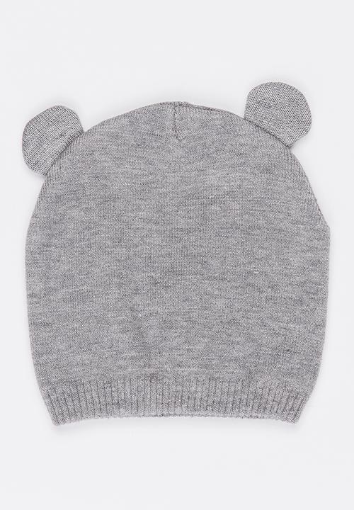 Pop Candy - Beanie with Bear Ears Grey