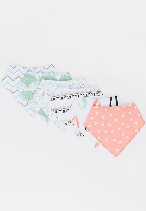 Pop Candy - 6 Pack Print Bibs Multi-colour