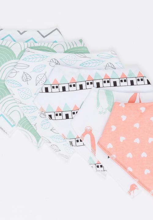 Pop Candy - 6 Pack Print Bibs Multi-colour