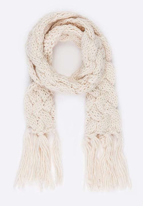 MINOTI - Knit Bow Scarf Cream