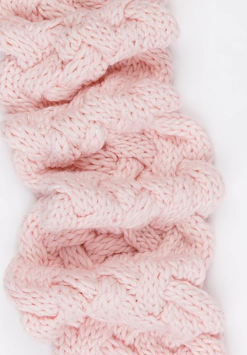 MINOTI - Knit Bow Scarf Pale Grey