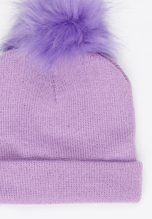 Pop Candy - Pom-Pom Beanie Pale Purple