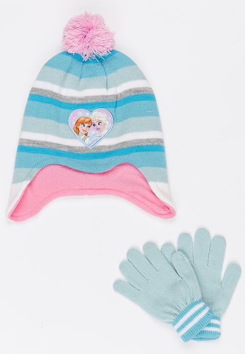 Character Fashion - Frozen Trapper Beanie and Gloves Set Multi-colour