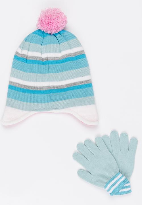 Character Fashion - Frozen Trapper Beanie and Gloves Set Multi-colour