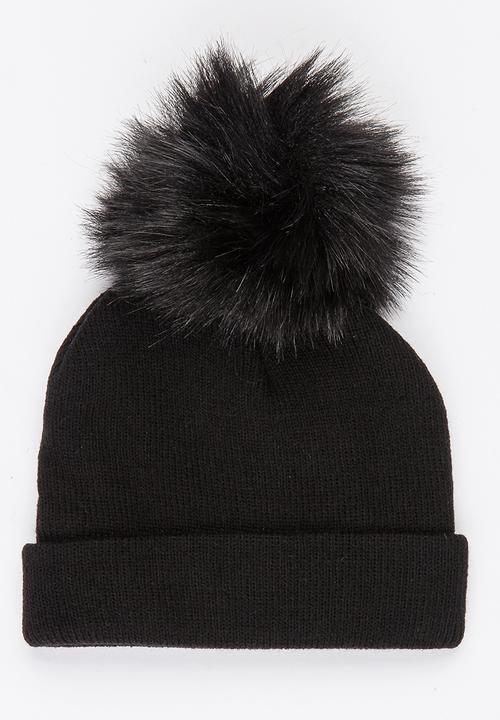 Pop Candy - Pom-Pom Beanie Black